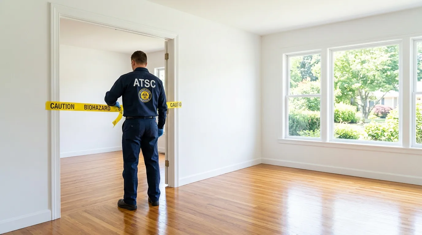 Certified biohazard cleanup crew performing Trauma Scene Cleanup in Rockport